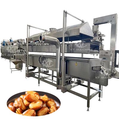 Καλή τιμή. Industrial Continuous Fryer Machine PLC Control 304 Stainless Steel Food Fryer for Peanuts Beans Fish Full-Auto Frying Machine σε απευθείας σύνδεση