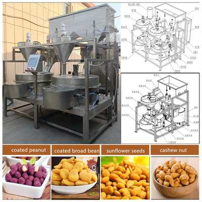 Μηχανή επικάλυψης φασολιών φυστικιών 300kg/H Automatic Coated Peanut Making Machine