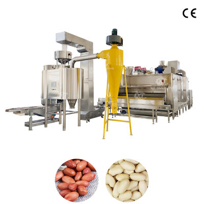 Καλή τιμή. Μηχανή από ανοξείδωτο χάλυβα 500 kg/h για την ατμοσφαιρική αποκόλληση αρακάκων ή φυστικιών, με έλεγχο PLC για αποτελεσματική αποκόλληση. σε απευθείας σύνδεση