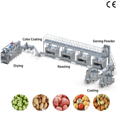 Καλή τιμή. 500-1000kg/h χωρητικότητα Ατσάλι Φαγιολογική ποιότητα καρύδια Επιστρώσεις και φούρνο Γραμμή παραγωγής με πίνακα ελέγχου PLC Φαγιολογική εγκατάσταση ψησίματος σε απευθείας σύνδεση
