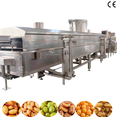 Καλή τιμή. SUS304 500~1000kg/h Αυτοματοποιημένη συνεχής μηχανή τηγανίτησης ιαπωνικών φασολιών για επεξεργασία τροφίμων με καρύδια σε απευθείας σύνδεση