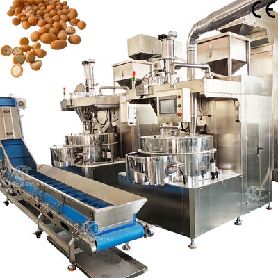 500kg/h-1000kg/h αυτόματο μηχάνημα επικάλυψης καρύδας καλυμμένο μηχάνημα παρασκευής φιστικιών με σύστημα ελέγχου PLC για εργοστάσιο σνακ