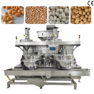 Μηχάνημα αυτόματης επικάλυψης 600-800kg/h PLC Control Peanut Cashew Nuts για Ομοιόμορφη Επικάλυψη Τροφίμων Σνακ με ξηρούς καρπούς