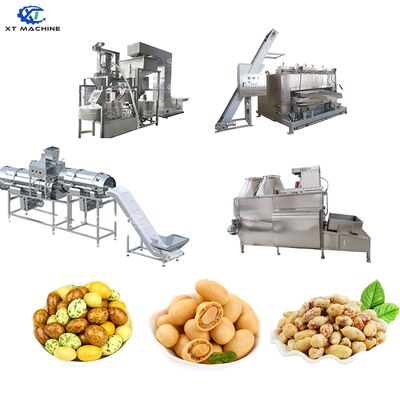 500-1000kg/h Δυνατότητα Γραμμή επεξεργασίας επίστρωσης και ψησίματος φυστικοπαρασκευασμάτων με SUS304 από ανοξείδωτο χάλυβα τροφίμων και έλεγχο PLC