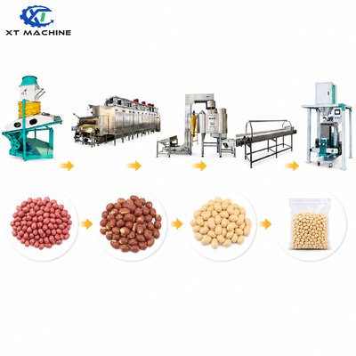 SUS304 Blanched Peanut Processing Line Dry peanut air blancher Υποστήριξη προσαρμογής εξοπλισμού και σχεδιασμός εργαστηρίου